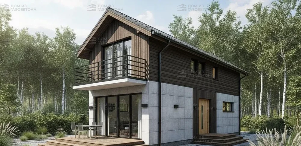 Проект Двухэтажный дом 5 на 15, 93 м2