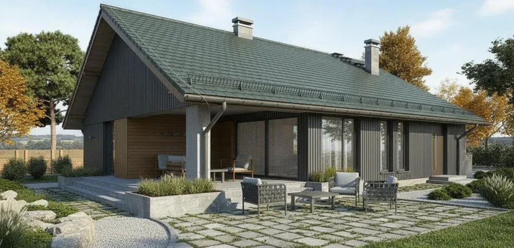 Проект Одноэтажный дом 11 на 19, 140 м2