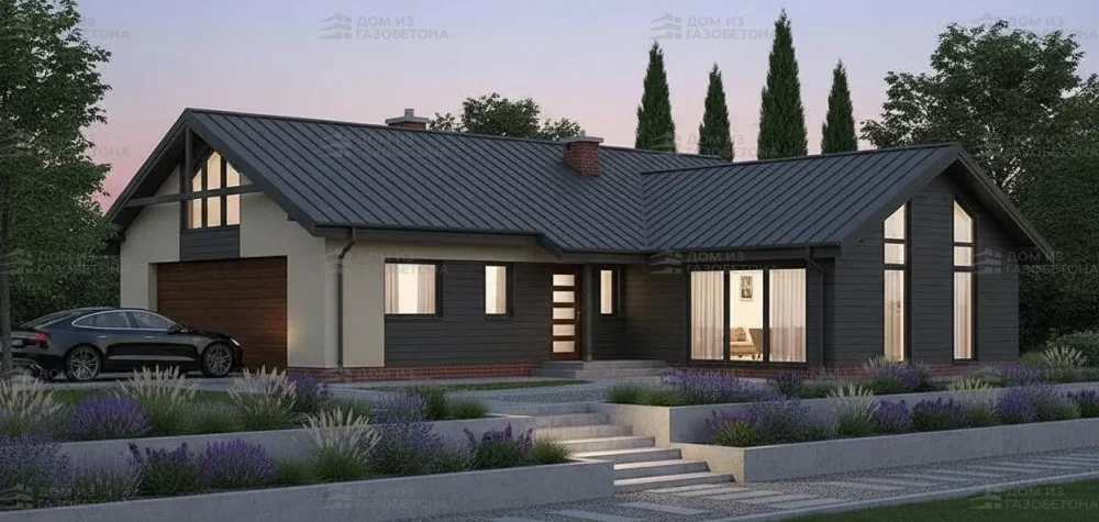 Проект Одноэтажный дом 16 на 13, 136 м2