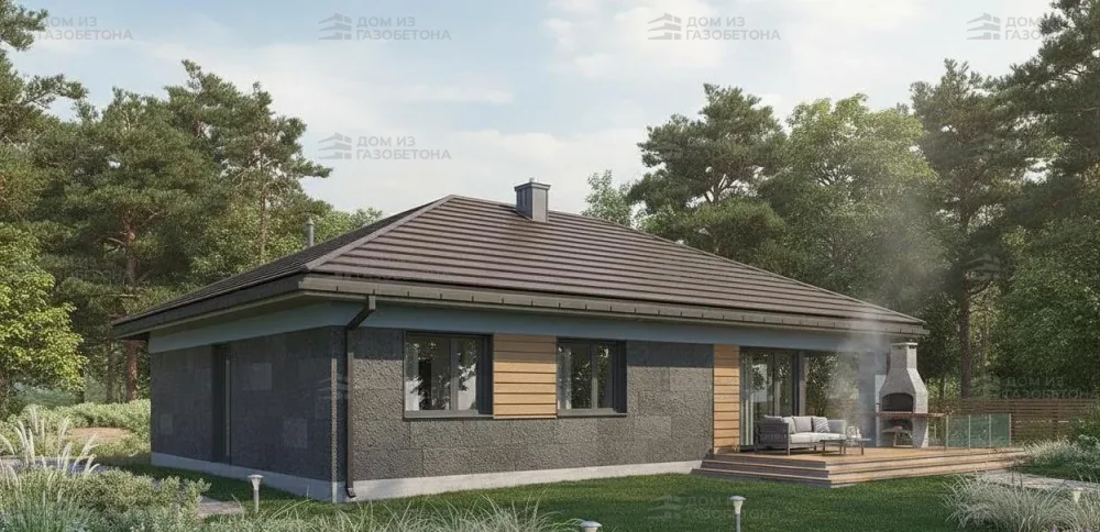 Проект Одноэтажный дом 15 на 11, 128 м2