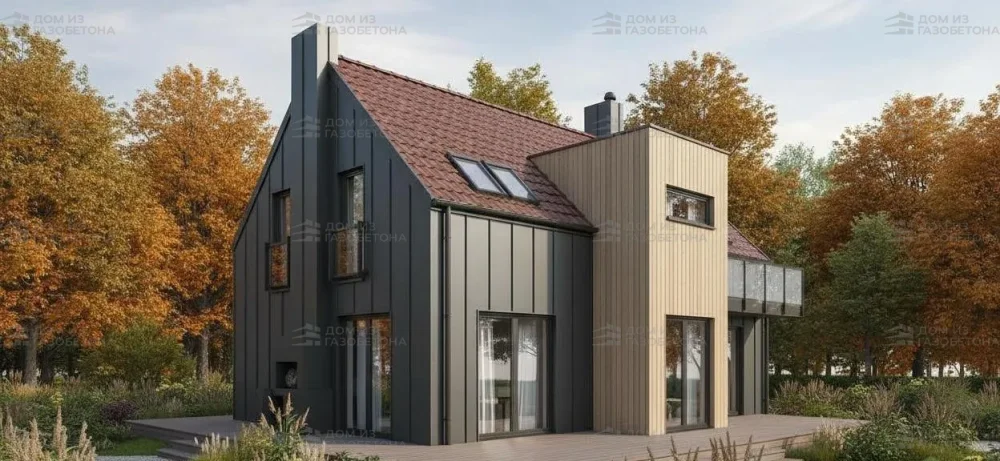 Проект Двухэтажный дом 12 на 9, 123 м2