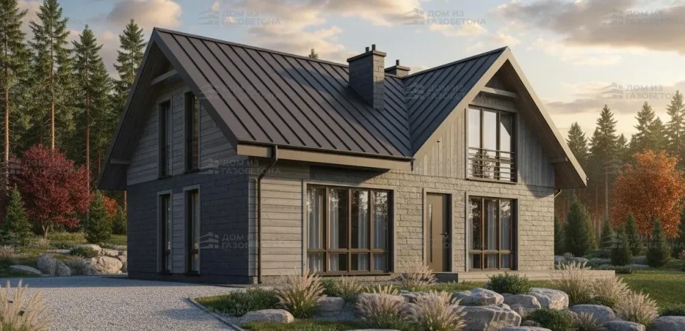 Проект Двухэтажный дом 12 на 12, 168 м2